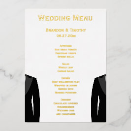 Elegante Gay Wedding Real Gold Foil Karten