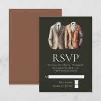 Elegante Gay Wedding Two Grooms in Anzügen RSVP Ca