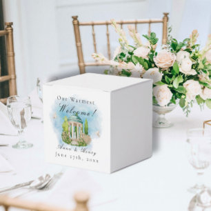 Elegante Gazebo-Blume Hochzeiten Tauben Willkommen Geschenkschachtel