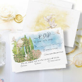Elegante Gazebo-Blume, taubt Summer Wedding RSVP Karte