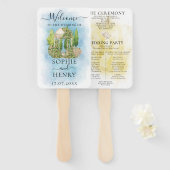 Elegante Gazebo Statue doves Wedding Program Hand Fächer (Vorne und Hinten)