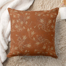 Elegante Geblüht Blätter Burnt Orange Grunge
