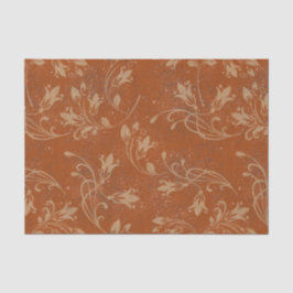 Elegante Geblüht Blätter Burnt Orange Grunge Seidenpapier