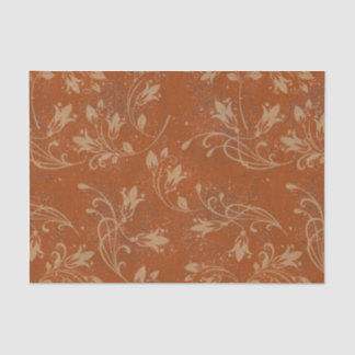 Elegante Geblüht Blätter Burnt Orange Grunge Seidenpapier