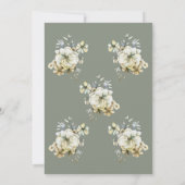 Elegante gebogene florale Salbei-Grün Save-the-Dat Save The Date (Rückseite)