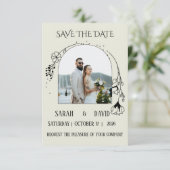 Elegante gebogene Save The Date Hochzeits-Einladun (Stehend Vorderseite)