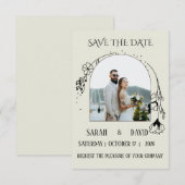 Elegante gebogene Save The Date Hochzeits-Einladun (Vorne/Hinten)