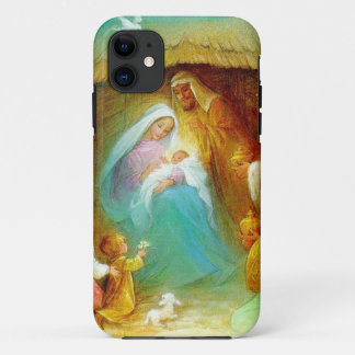 Elegante Geburt Christisszene, Mary Jesus Joseph iPhone 11 Hülle
