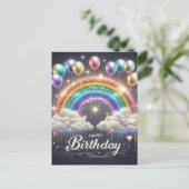 Elegante Geburtskarte Postkarte (Stehend Vorderseite)