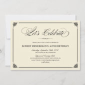 Elegante Geburtstags-Einladungen Einladung (Vorderseite)