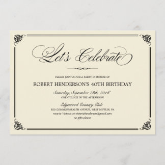 Elegante Geburtstags-Einladungen Einladung