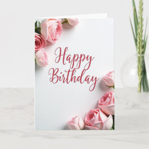 Elegante Geburtstags-Rosen-Script-Karte Karte