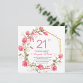 Elegante Geburtstagsfeier Aquarell Magnolia Einladung (Stehend Vorderseite)