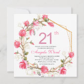 Elegante Geburtstagsfeier Aquarell Magnolia Einladung (Vorderseite)