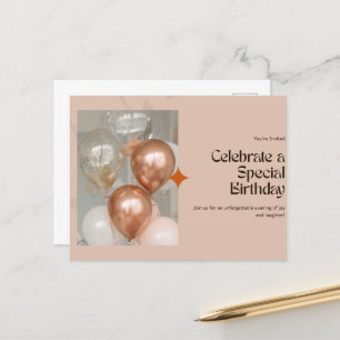 Elegante Geburtstagsfeier-Einladung ✨ Postkarte