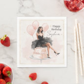 Elegante Geburtstagsfeier-Mädchen-Party-Serviette Serviette (Beispiel)