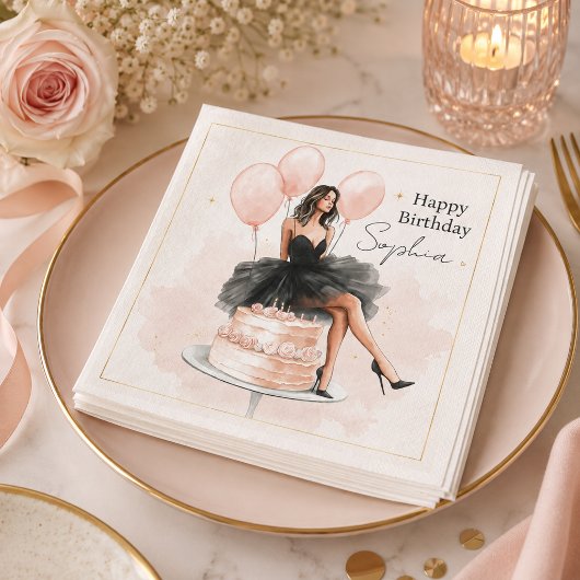 Elegante Geburtstagsfeier-Mädchen-Party-Serviette Serviette