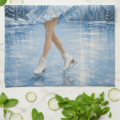 Elegante Geburtstagsgratulation für Eisläufer Geschirrtuch (Gefaltet)