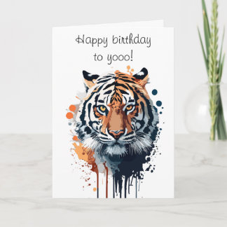 Elegante Geburtstagskarte für Sohn Tiger Karte