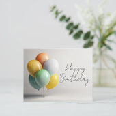 Elegante Geburtstagskarte mit Balloons - Modernes Postkarte (Stehend Vorderseite)