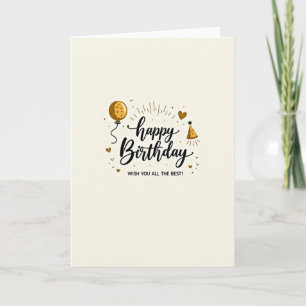 Elegante Geburtstagskarte mit goldenem Schriftzug Karte