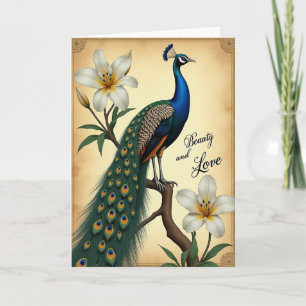Elegante Geburtstagskarte mit irisierendem Vogel Karte