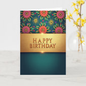 Elegante Geburtstagskarte mit Muster Karte (Gelbe Blume)
