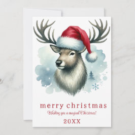 Elegante Geburtstagskarte ohne Foto mit Rentier Feiertagskarte