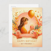 Elegante Geburtstagskarte Postkarte (Vorne/Hinten)