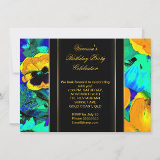 Elegante Geburtstagsparty Abstrakte Blume Einladung