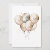 Elegante Geburtstagsparty | Champagne Floral Einladung (Rückseite)