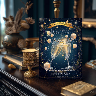 Elegante Geburtstagsparty Einladung Champagner Toa