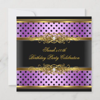 Elegante Geburtstagsparty Lila Pink Black Gold Spo Einladung