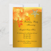 Elegante Geburtstagsparty mit gelber Blume Einladung (Rückseite)