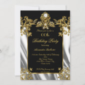 Elegante Geburtstagsparty Silk Diamond Gold Einladung (Vorderseite)