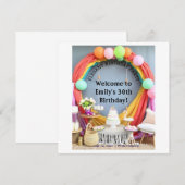 Elegante Geburtstagsparty Willkommen Einladung (Vorne/Hinten)