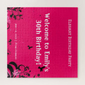 Elegante Geburtstagsparty Willkommensschild Puzzle (Horizontal)