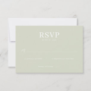 Elegante gedämpfte grüne RSVP-Karte RSVP Karte