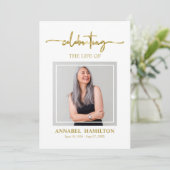 Elegante Gedenkkarte Beerdigung Foto-Karte zum Die Einladung (Stehend Vorderseite)