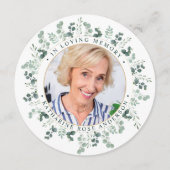 Elegante Gedenkkarte Eukalyptus Beerdigung Feiertagskarte (Vorderseite)