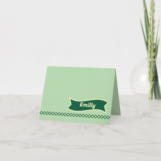 Elegante, geflochtene Notizkarte | Ihr Text (Vorderseite)