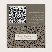 Elegante, geflochtene Visitenkarte Moderne Beige Visitenkarten (Außenseite Aufgefaltet)