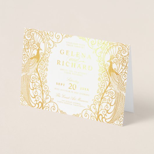 Elegante gegliederte Art Deco Folienkarte (Vorderseite)