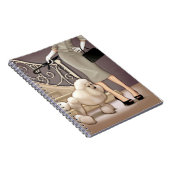 Elegante gehende Dame ihr Pudel Notizblock (Rechte Seite)