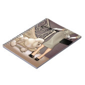 Elegante gehende Dame ihr Pudel Notizblock (Linke Seite)