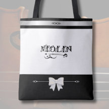 Elegante Geiger Boutique Schwarz Weiß Violin Tote