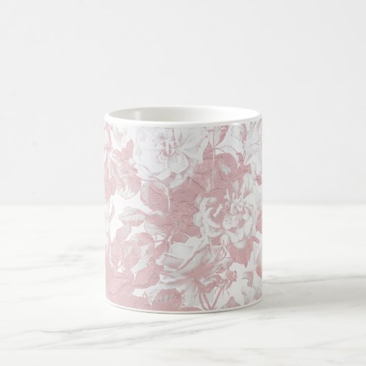 Elegante, geistliche, rosa Korallenblüte Kaffeetasse (Mittel)