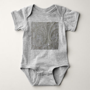 elegante, geistliche, weiße Kristall-Perlenspitze Baby Strampler