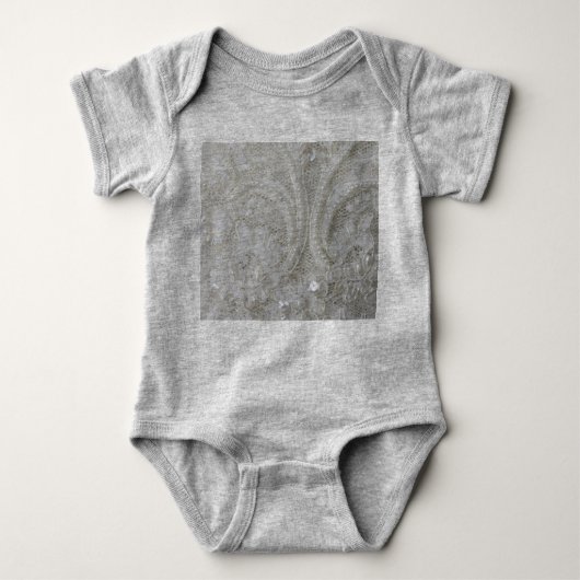 elegante, geistliche, weiße Kristall-Perlenspitze Baby Strampler (Vorderseite)