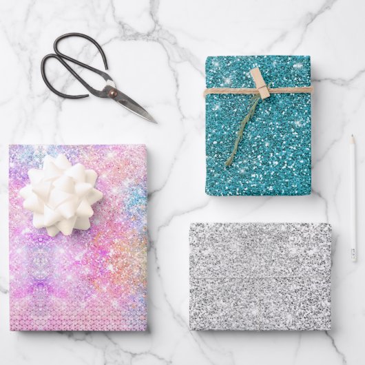 Elegante, geistreiche Imitate Rhinestones verziere Geschenkpapier Set (Vorderseite)